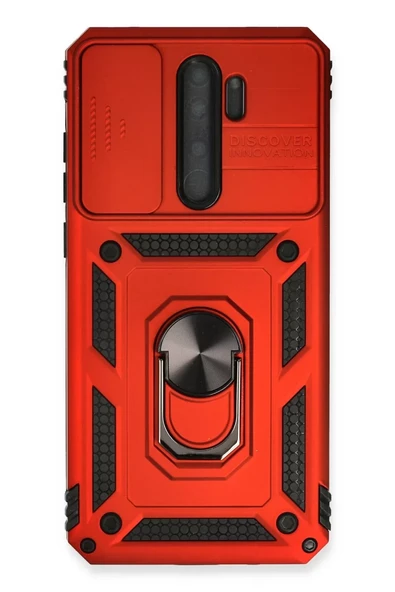 Newface Xiaomi Redmi Note 8 Pro Kılıf Pars Lens Yüzüklü Silikon - Kırmızı ürün görseli 1