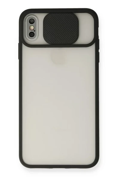 Newface Apple iPhone XS Max Kılıf Palm Buzlu Kamera Sürgülü Silikon - Siyah ürün görseli 1