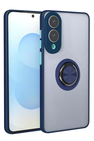 Newface Samsung Galaxy S25 Edge Kılıf Montreal Yüzüklü Silikon Kapak - Lacivert ürün görseli 1