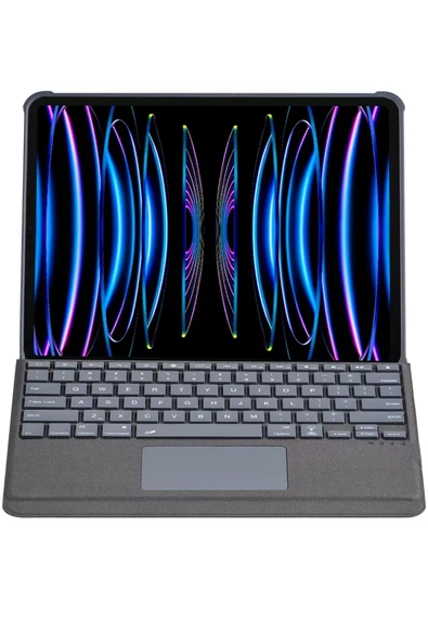 Newface Apple T5509D iPad Pro 12.9 (2022) Kılıf Palermo Ledli Klavyeli Standlı Tablet Kılıfı - Siyah ürün görseli 1