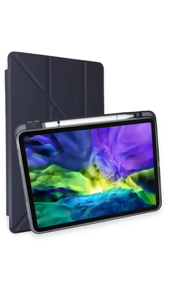 Newface Apple iPad Pro 11 (2021) Kılıf Kalemlikli Hugo Tablet Kılıfı - Lacivert ürün görseli 1