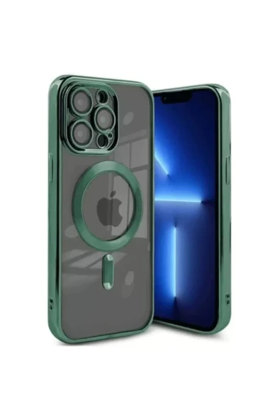 Newface Apple iPhone 15 Pro Kılıf Kross Magneticsafe Kapak - Koyu Yeşil ürün görseli 1