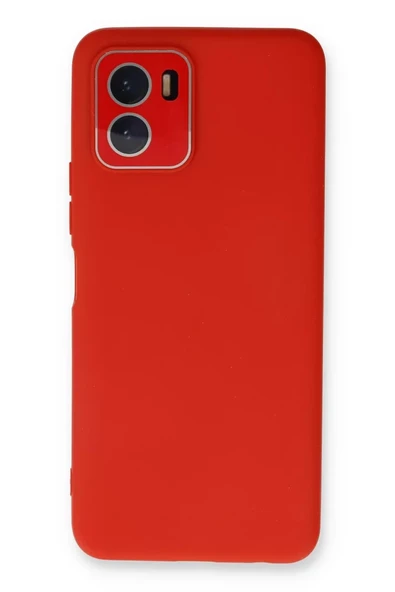Newface Vivo Y15S Kılıf Lansman Glass Kapak - Kırmızı ürün görseli 1