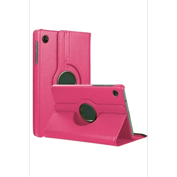Newface Samsung Galaxy Tab A11 360 Tablet Deri Kılıf - Pembe - Resim 3