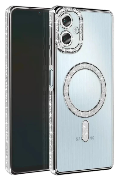 Newface Samsung Galaxy A07 4G Joke Simli Magneticsafe Kılıf - Gümüş ürün görseli 1
