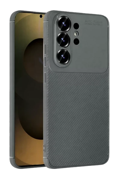 Newface Samsung Galaxy S26 Ultra Auto Focus Karbon Kapak - Gri ürün görseli 1