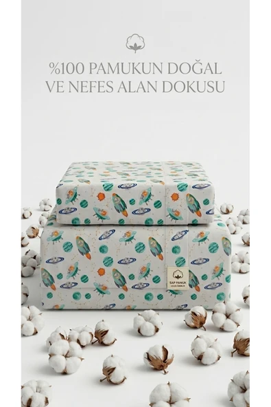 UZAY TEMALI TEK KİŞİLİK NEVRESİM SETİ ürün görseli 1