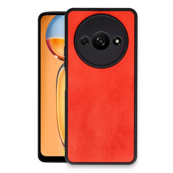 Newface Xiaomi Redmi A3 4G Kılıf Aras Deri Kapak - Kırmızı ürün görseli 1