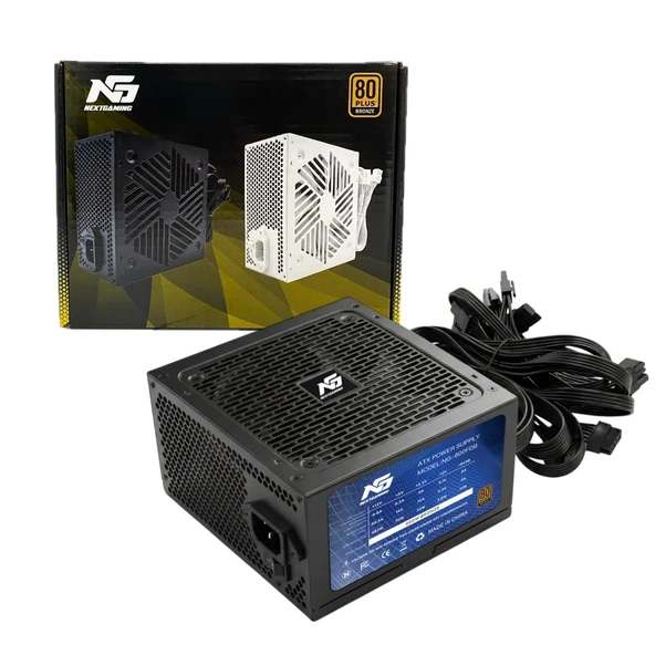 600W 80+ Bronze Ultra Sessiz Fdb Fan Atx M-Atx Power Supply Siyah ürün görseli 1