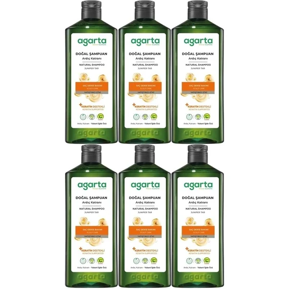 Agarta Doğal Şampuan 400 ML Ardıç Katranı ve Keratin (6 Lı Set) ürün görseli 1