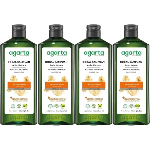 Agarta Doğal Şampuan 400 ML Ardıç Katranı ve Keratin (4 Lü Set) ürün görseli 1