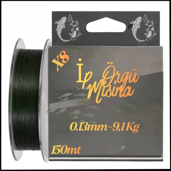 Uyguna-Yakala Yeşil - 8 Kat - 150mt - 0.13mm İp Örgü Misina -NA.105 ürün görseli 1