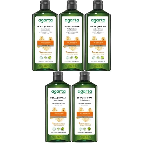Agarta Doğal Şampuan 400 ML Ardıç Katranı ve Keratin (5 Li Set) ürün görseli 1
