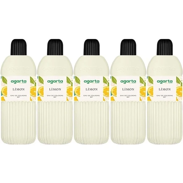 Agarta Kolonya 400 ML Limon 80 Derece Pet Şişe (5 Li Set) ürün görseli 1