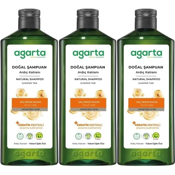 Agarta Doğal Şampuan 400 ML Ardıç Katranı ve Keratin (3 Lü Set) ürün görseli 1