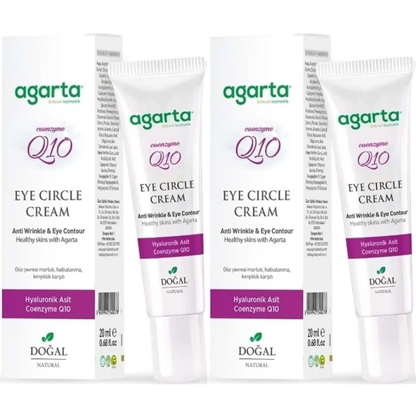 Agarta Doğal Göz Altı Kırışıklık ve Koyu Halka Yaşlandırma Karşıtı Antiaging Kremi 20 ML (2 Li Set) ürün görseli 1