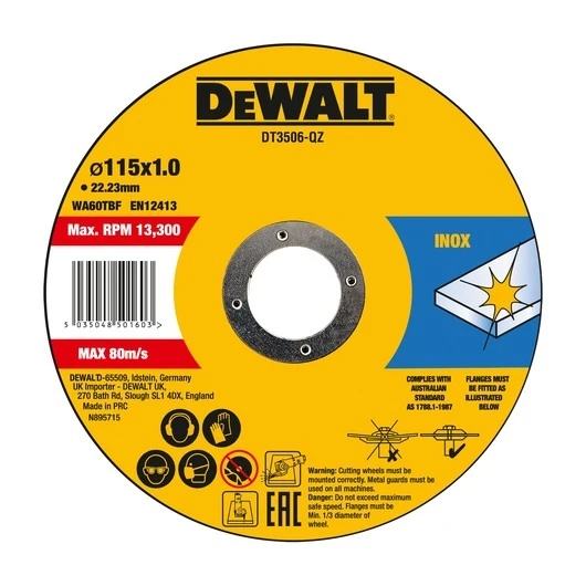 Dewalt DT3506 Metal Kesme Diski 115 x 1.0 x 22.23 mm ürün görseli 1