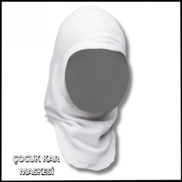 Uyguna-Yakala Çocuk Kar Maskesi - Beyaz-1016-B ürün görseli 1