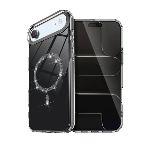 Newface Apple iPhone 17 Air Live Diamond Magsafe Kapak - Siyah ürün görseli 1