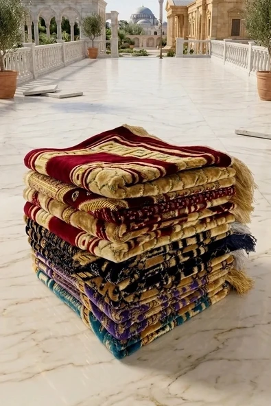 1 Adet Kadife Seccade Karışık Renkli (70cmx110cm 400gr) Hac Ve Umre Hediyesi ürün görseli 1