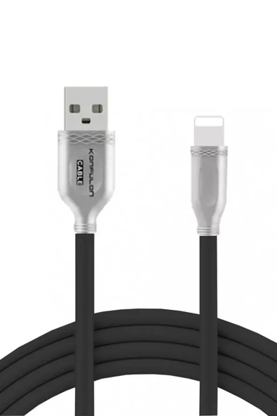 Konfulon S48 Lightning Kablo iphone Uyumlu 1M 3A - Siyah ürün görseli 1