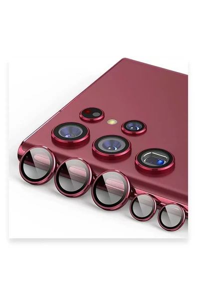 Newface Samsung Galaxy S23 Ultra Valdez Metal Kamera Lens - Kırmızı ürün görseli 1
