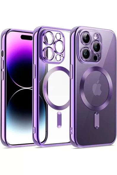 Newface Apple iPhone 13 Pro Max Kılıf Kross Magneticsafe Kapak - Mor ürün görseli 1