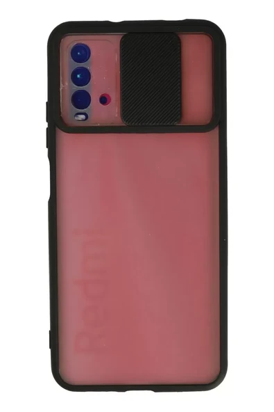 Newface Xiaomi Redmi 9T Kılıf Palm Buzlu Kamera Sürgülü Silikon - Siyah ürün görseli 1