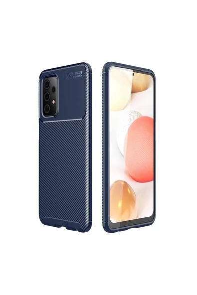 Newface Samsung Galaxy A52 Kılıf Auto Focus Karbon Kapak - Lacivert ürün görseli 1