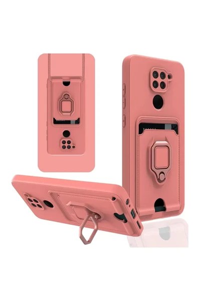 Newface Xiaomi Redmi Note 9 Kılıf Zuma Kartvizitli Yüzüklü Silikon - Pembe ürün görseli 1
