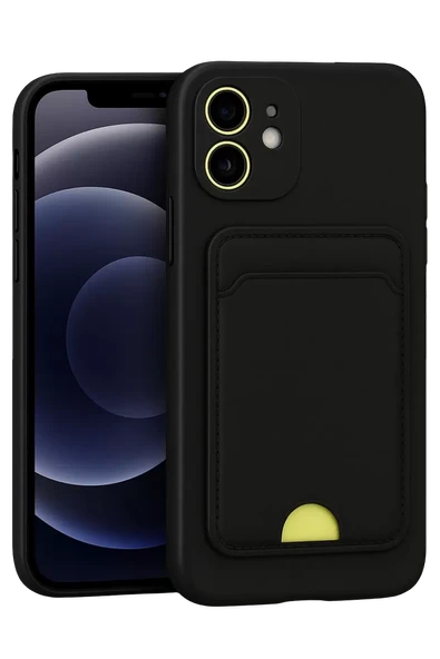 Newface Apple iPhone 11 Kılıf Kelvin Kartvizitli Silikon - Siyah ürün görseli 1