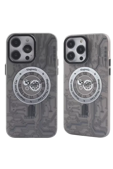 Newface Apple iPhone 14 Pro Max Kılıf Apollo Magneticsafe Desenli Kapak - Apollo Siyah - 1 ürün görseli 1
