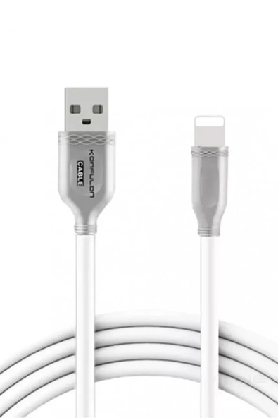 Konfulon S48 Lightning Kablo iphone Uyumlu 1M 3A - Beyaz ürün görseli 1