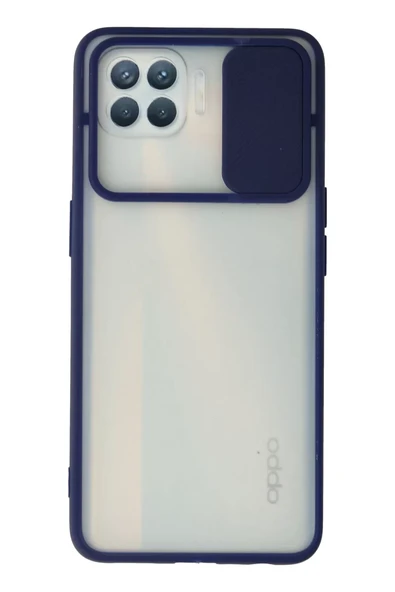 Newface Oppo Reno 4 Lite Kılıf Palm Buzlu Kamera Sürgülü Silikon - Lacivert ürün görseli 1