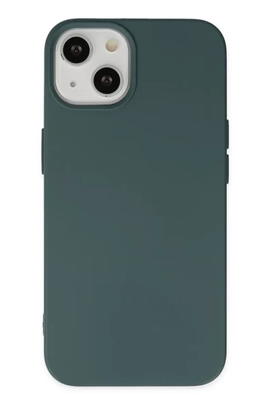 Newface Apple iPhone 14 Kılıf Nano içi Kadife Silikon - Koyu Yeşil ürün görseli 1