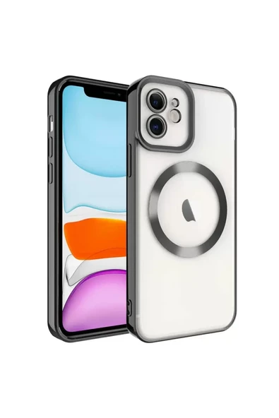 Newface Apple iPhone 12 Kılıf Kross Magneticsafe Kapak - Siyah ürün görseli 1