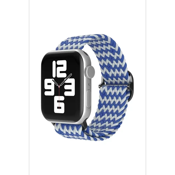 Newface Apple Watch 38mm Star Kordon - Zigzag Beyaz-Mavi - Resim 2