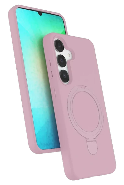 Newface Samsung Galaxy S25 Regal Magsafe Standlı Kapak - Açık Pembe ürün görseli 1