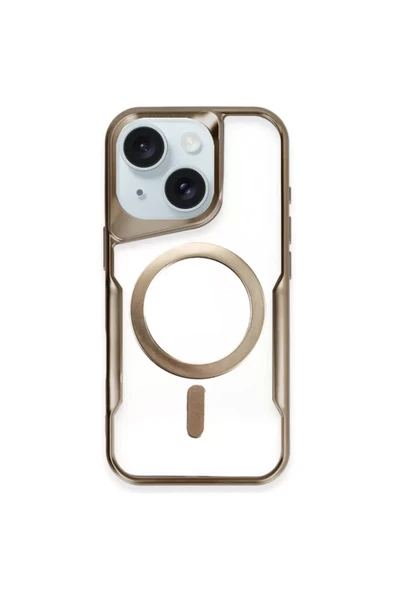 Newface Apple iPhone 14 Kılıf Boyi Magsafe Silikon Kapak - Kahverengi ürün görseli 1