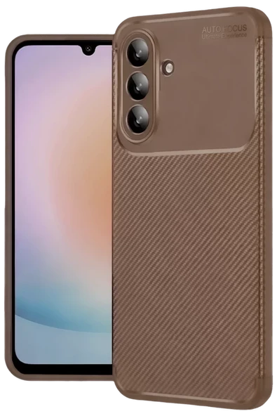 Newface Samsung Galaxy A57 5G Auto Focus Karbon Kapak - Kahverengi ürün görseli 1