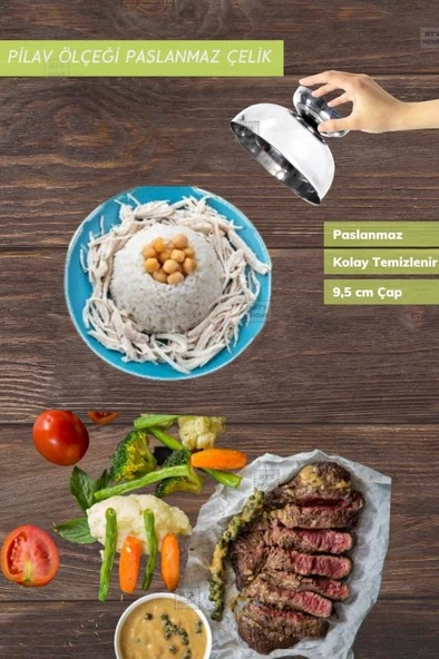 Tekli Pilav Ölçeği Paslanmaz Pilav Kasesi Çelik Helva Ölçeği Lokumluk 9,5 cm ürün görseli 1