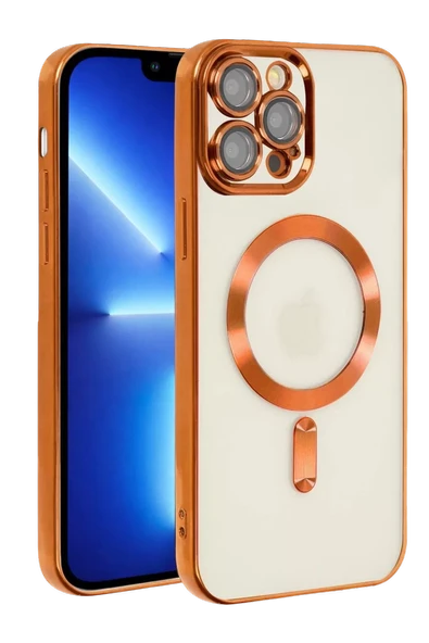 Newface Apple iPhone 13 Pro Kılıf Kross Magneticsafe Kapak - Turuncu ürün görseli 1