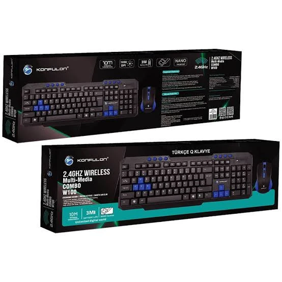 KONFULON 2.4GHZ WİRELESS KLAVYE MOUSE SET ürün görseli 1