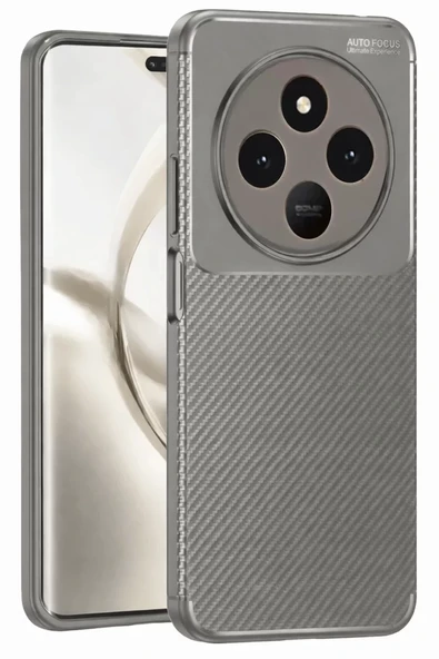 Newface Tecno Spark 30 Kılıf Auto Focus Karbon Kapak - Gri ürün görseli 1