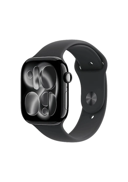 Apple Watch Series 11 GPS 46mm Simsiyah Alüminyum Kasa ve Siyah Spor Kordon Akıllı Saat M/L ürün görseli 1