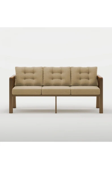 adımshops Elmas 3'lü (CAPPUCCİNO) Metal Gövde Balkon-bahçe-kafe,çay Seti,koltuk Takımı,oturma Grubu,ofis Koltu ürün görseli 1