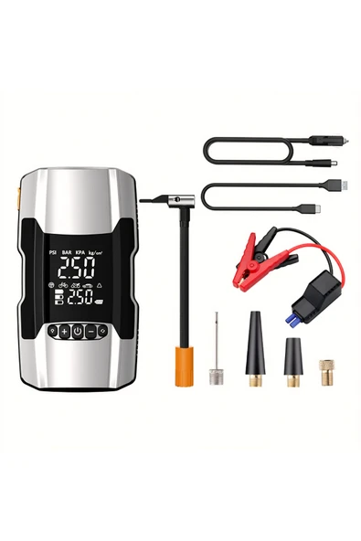 beemen 4'ü 1 Arada Taşınabilir Araç Akü Takviye Cihazı + 150 PSI Dijital Hava Kompresörü & Powerbank ürün görseli 1