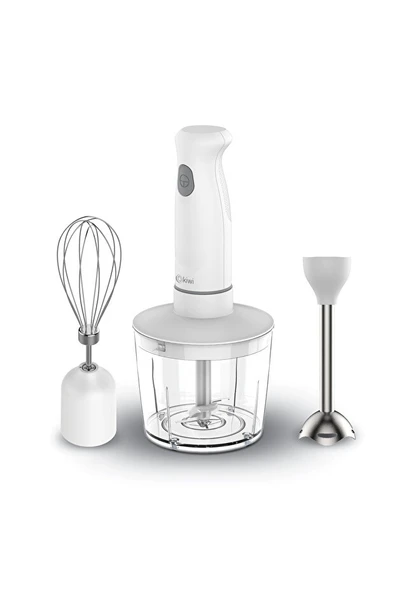 KC-8219H Paslanmaz Çelik Bıçaklı El Blender Seti - Resim 4