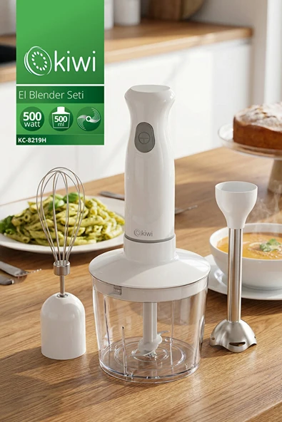 KC-8219H Paslanmaz Çelik Bıçaklı El Blender Seti ürün görseli 1