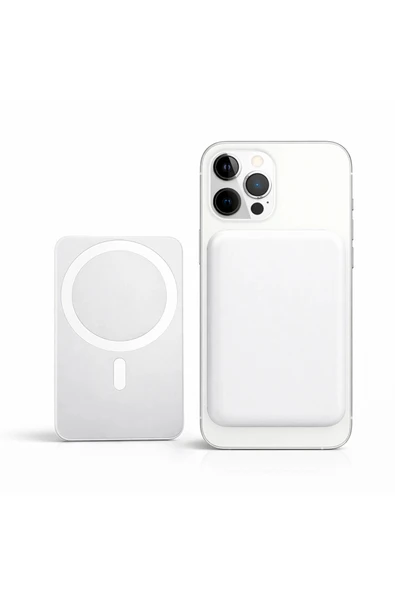 Çerçi Teknoloji 5000 mAh Magsafe Uyumlu Manyetik Kablosuz Şarjlı Powerbank 15W Hızlı Şarj İphone Uyumlu ürün görseli 1